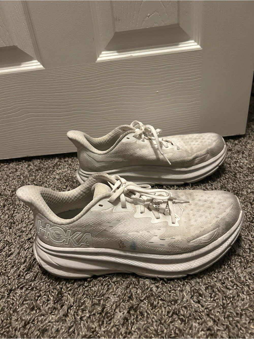 Hoka Women's White Clifton 9 Sneakers
